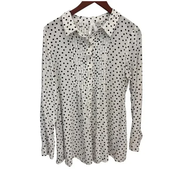 Seraphine Maternity Sz 8 Dotty Woven Blouse Polka Dots - Picture 2 of 8